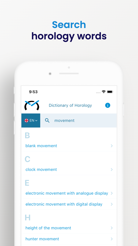#3. Dictionary of Horology (iOS) 由: Fédération de l'industrie horlogère suisse FH