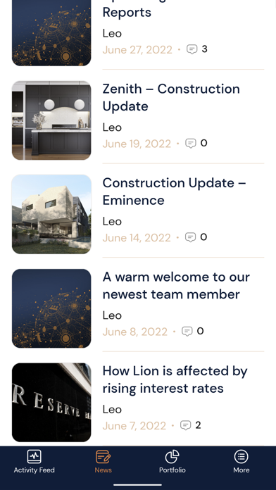 Lion Investor Portal Screenshot
