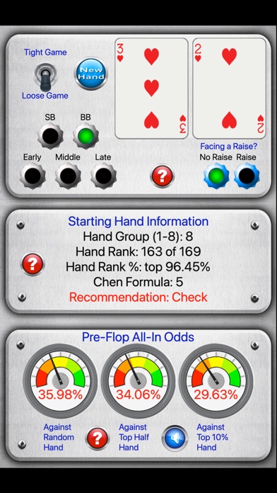 Starting Hand Dashboard Screenshot