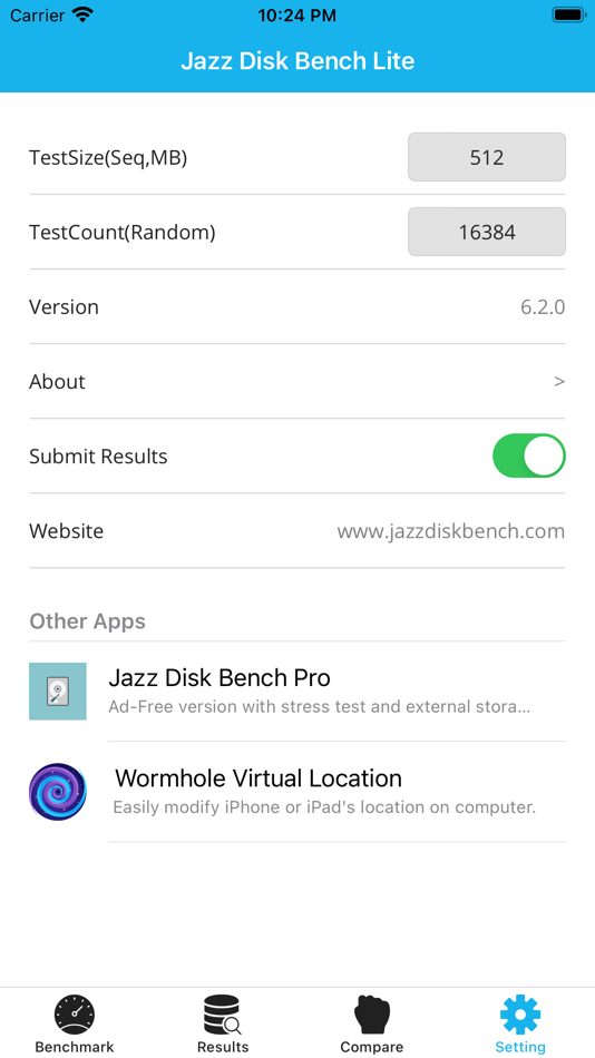 #5. Jazz Disk Bench Lite (iOS) By: Baofeng County Jixu Education Information Consulting Co., Ltd.