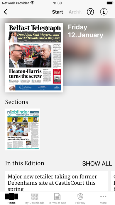 Belfast Telegraph Newsstand Screenshot