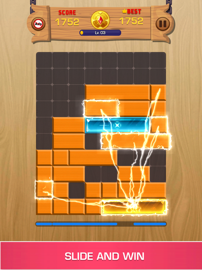 Sliding Block  Wood Puzzle