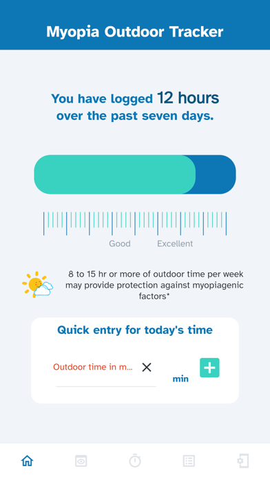 MyoAssist Outdoor Time Tracker Screenshot