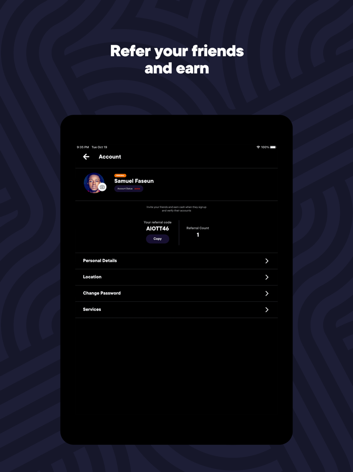 Chore Agent - Sign Up  Earn