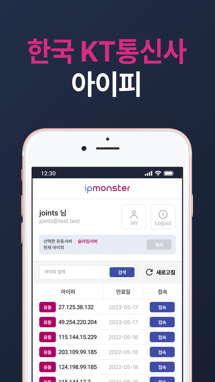 기가급 VPN IP몬스터-한국 KT 고정IP 유동IP
