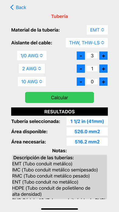 Cálculos Eléctricos NOM Screenshot