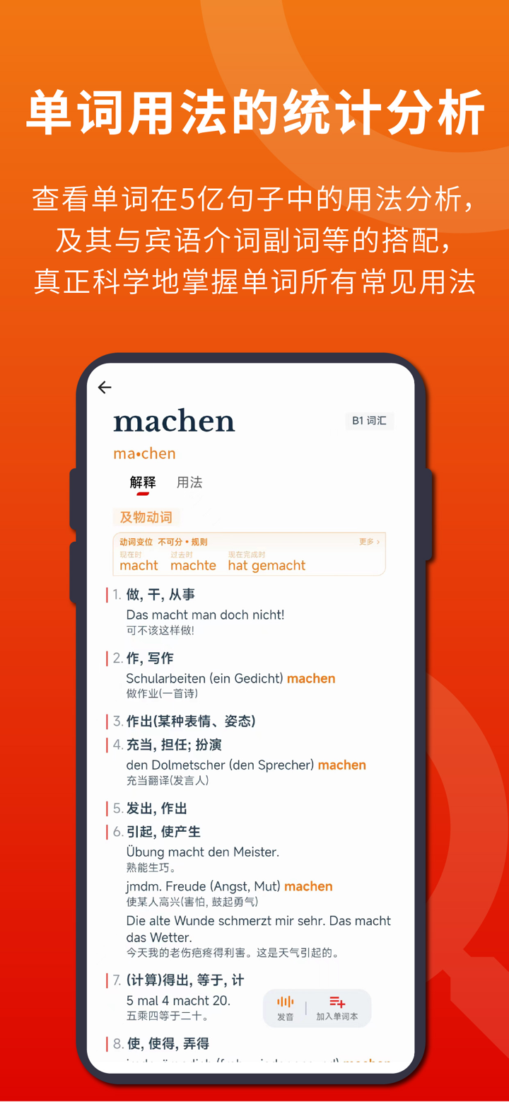 扎雅德语词典-AI德语学习 动词变位例句翻译助手 德语单词本 screenshot 5