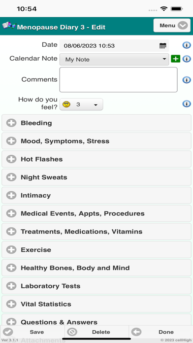 Menopause Diary 3 Screenshot