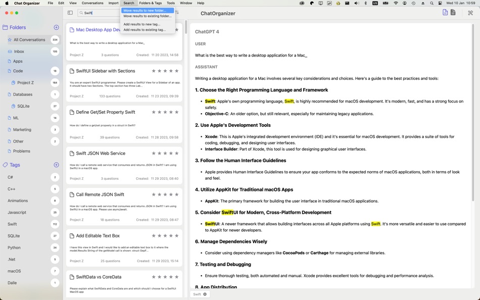 #4. Chat Organizer (macOS) 由: Gepsoft,Lda