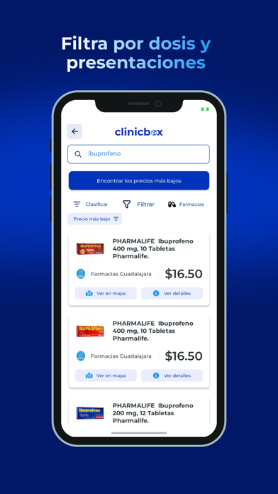 Comparador de precio Clinicbox Screenshot