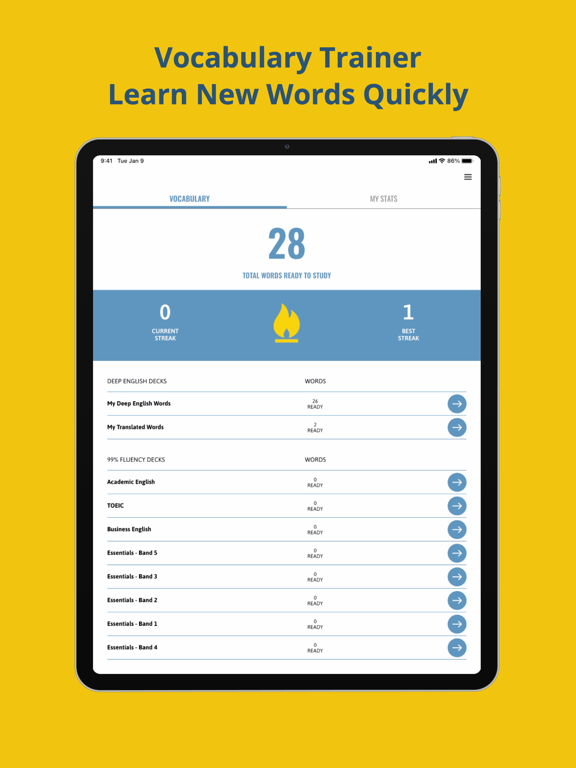 Deep English Learning iPad screenshot 5 - Education app