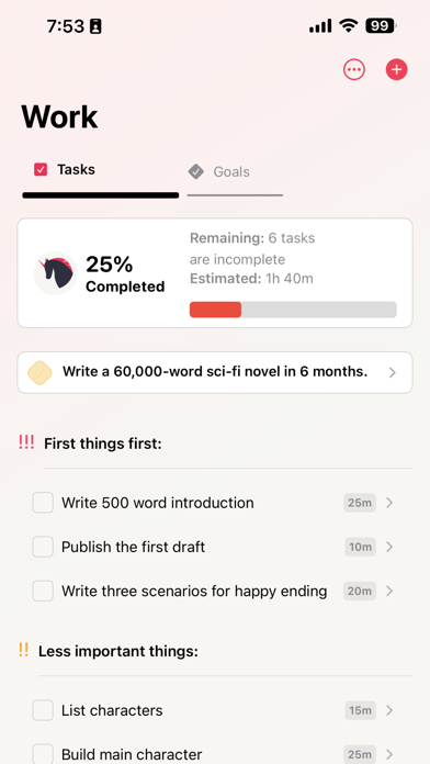 Nural: Schedule, Plan, Achieve Screenshot