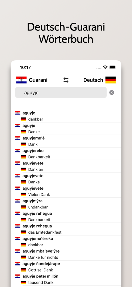 Guarani-Deutsch Wörterbuch screenshot 3