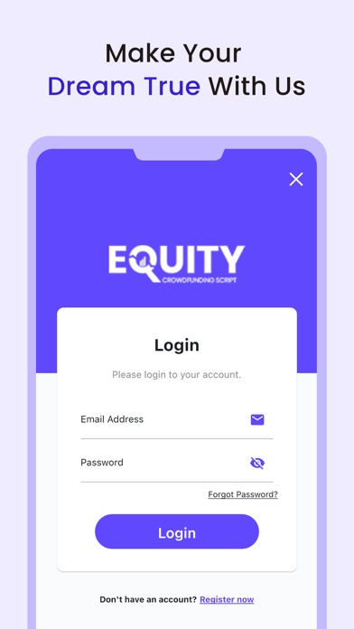 Startup Equity CrowdFunding Screenshot