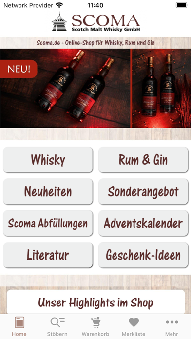 SCOMA - Whisky Versandhandel Screenshot