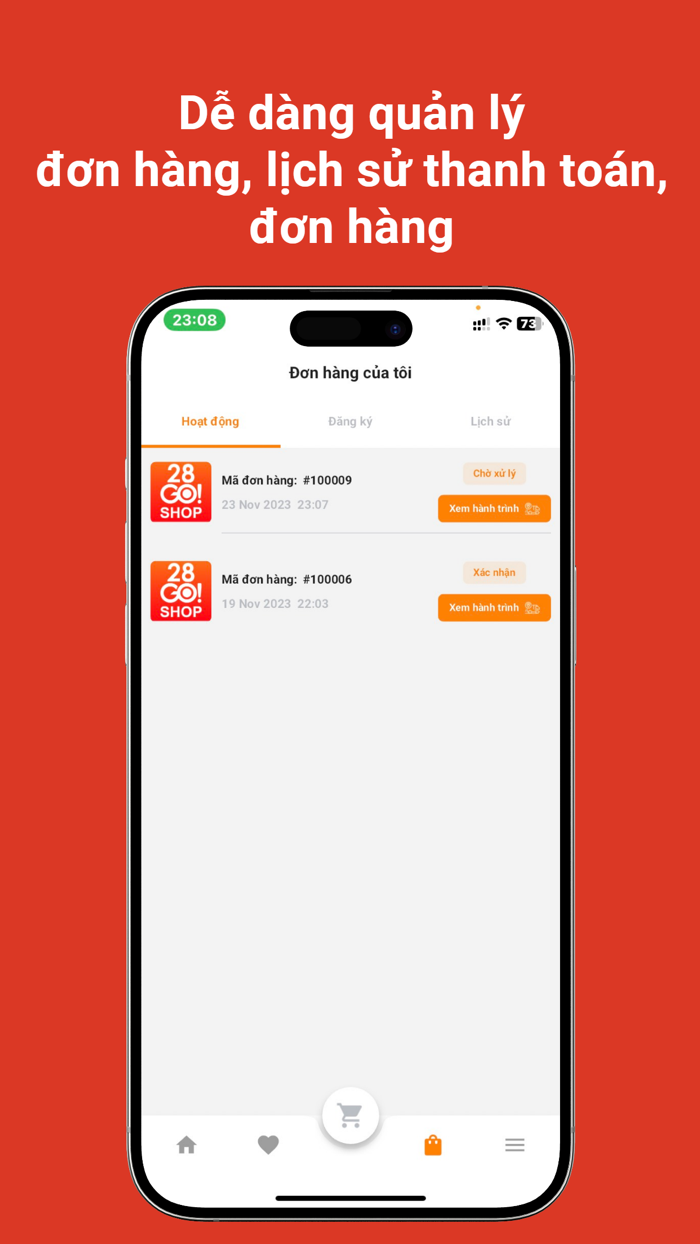 28Go - Đặt hàng nhanh chóng