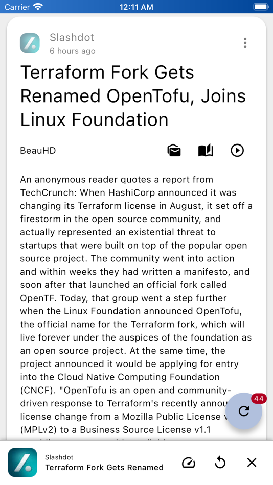 #9. Stratum Full Text RSS Reader (iOS) De: Andrew Zuo
