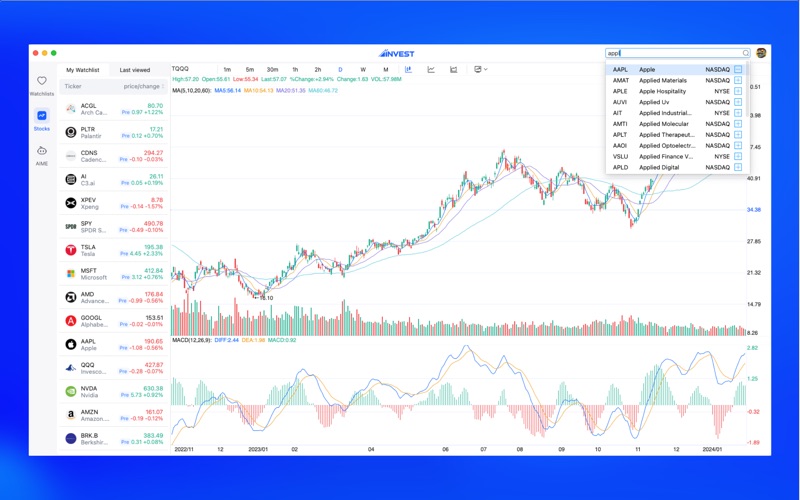 ainvest:ai for stock,charts iphone screenshot 2