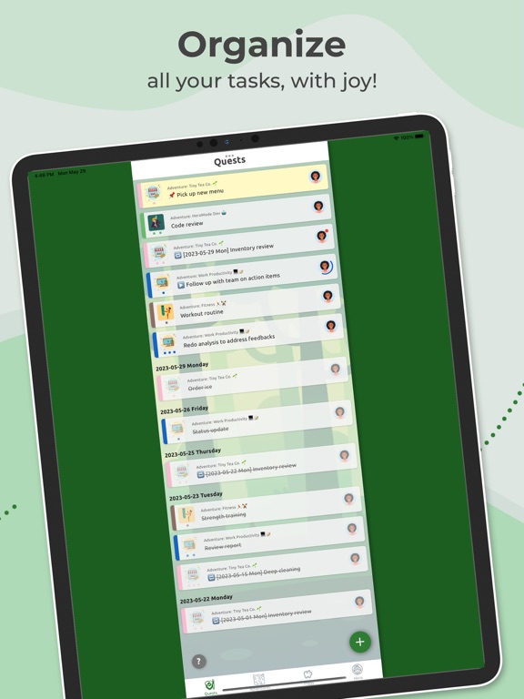 HeroMode: Joyful Tasks & Goals iPad screenshot 2 - Productivity app