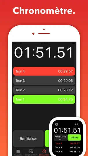 Capture d'écran de Seconds Pro Interval Timer sur iPhone 4