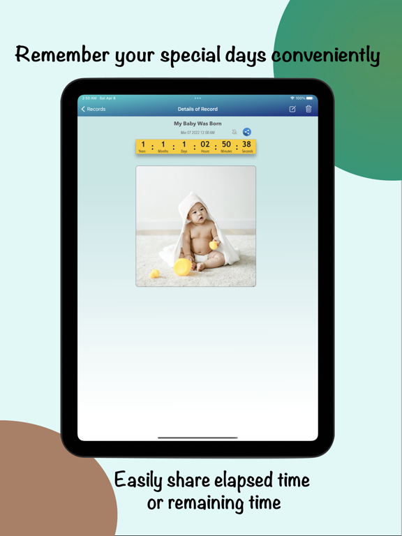 Countdown Timer & Day Counter iPad screenshot 6 - Utilities app