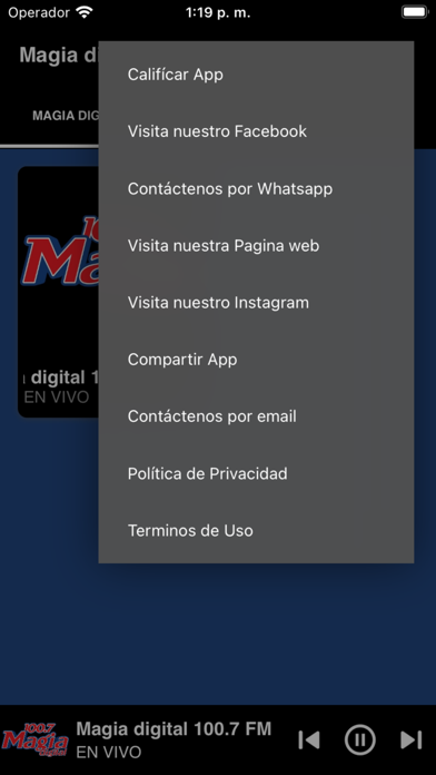 Magia digital 100.7 FM Screenshot