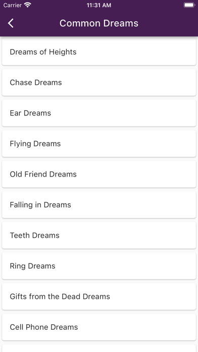 Dream Meanings - Dictionary Screenshot