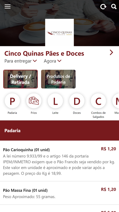 Padaria Cinco Quinas Screenshot 1 - AppWisp.com Padaria Cinco Quinas Screenshot 1 - AppWisp.com