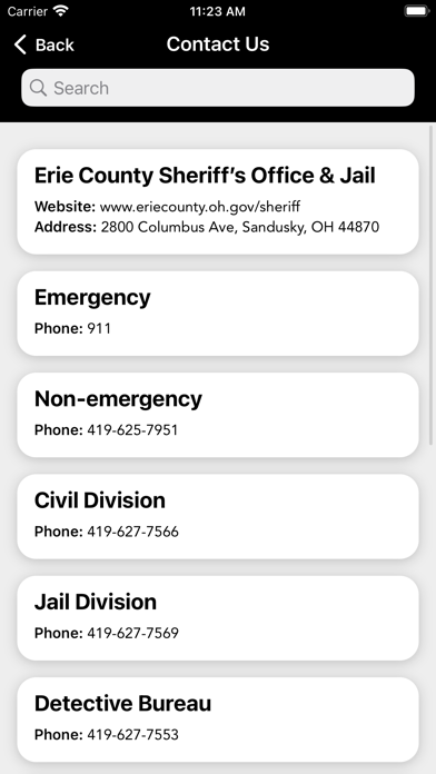 Erie County Sheriff, OH Screenshot