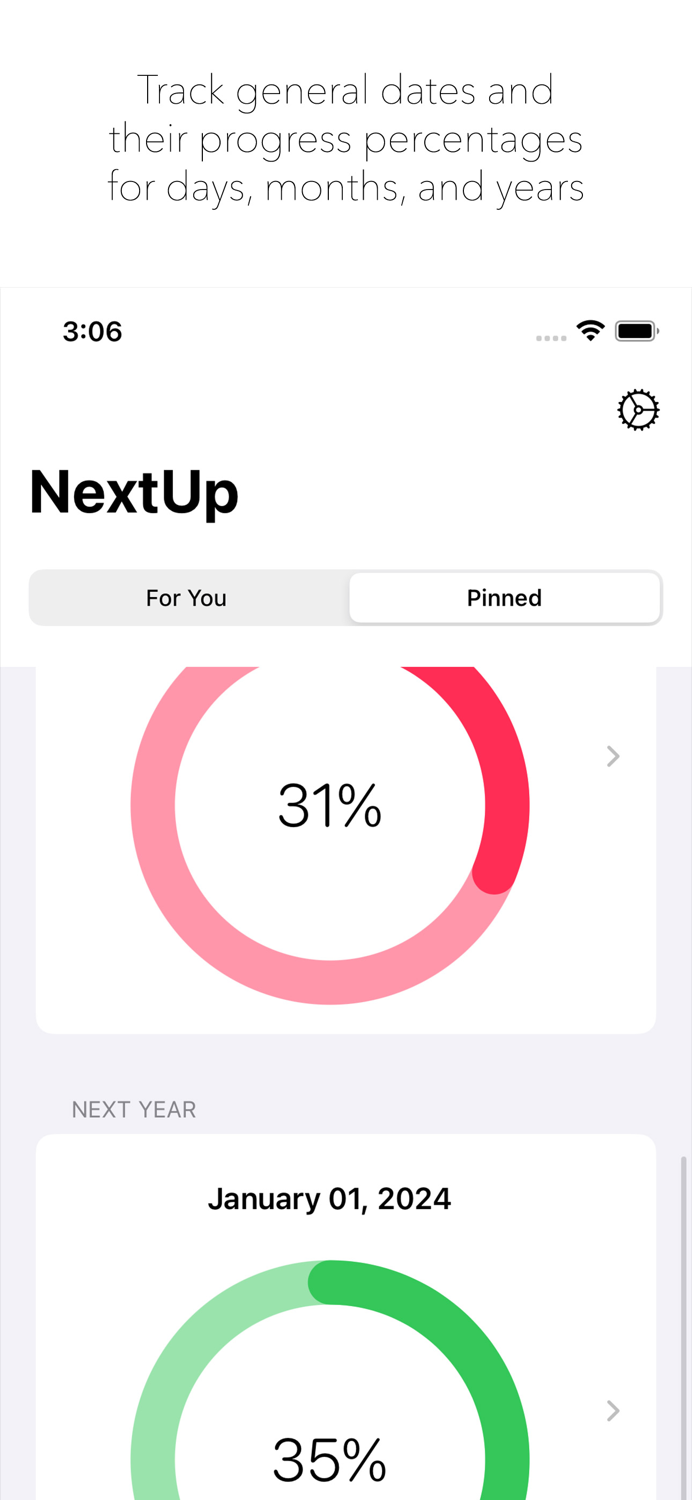 NextUp - Progress Percentages