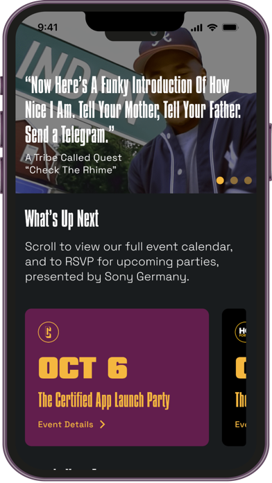 Certified Events Screenshot