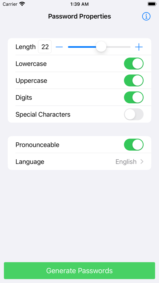 #1. Pronounceable Password Gen. (iOS) 由: Tobias Braun