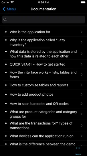 Screenshot von Lazy Inventory auf dem iPhone 10