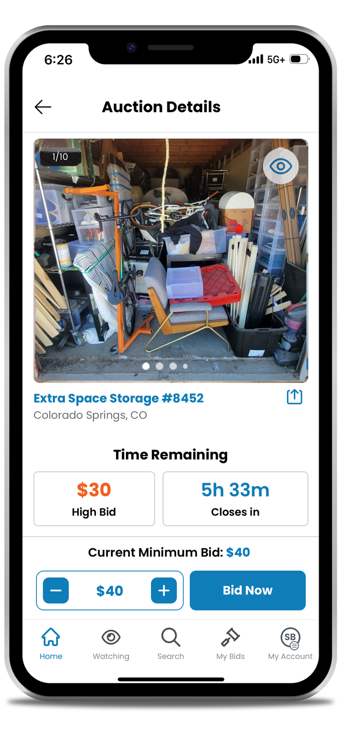 StorageTreasures Auction App