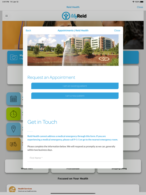 MyReid iPad screenshot 3 - Medical app