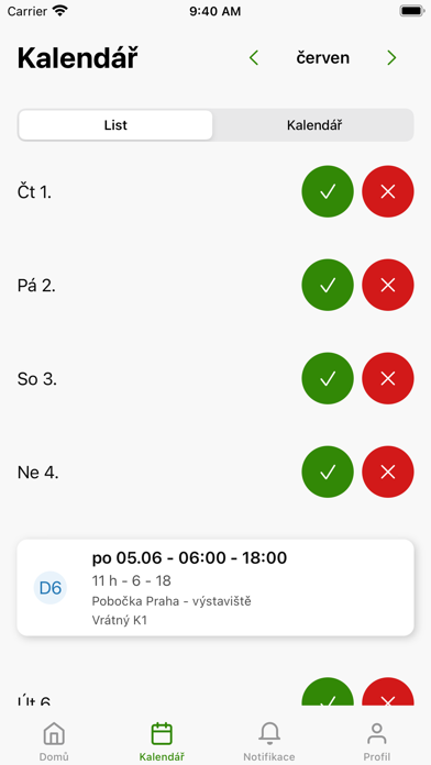 Směny OKbase Screenshot