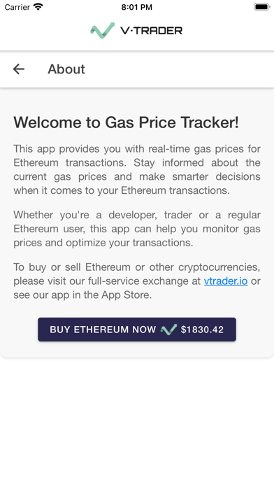 Ethereum Gas Tracker Screenshot