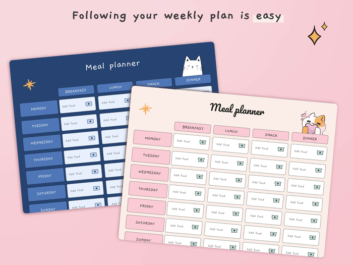 Meal plan template food diary
