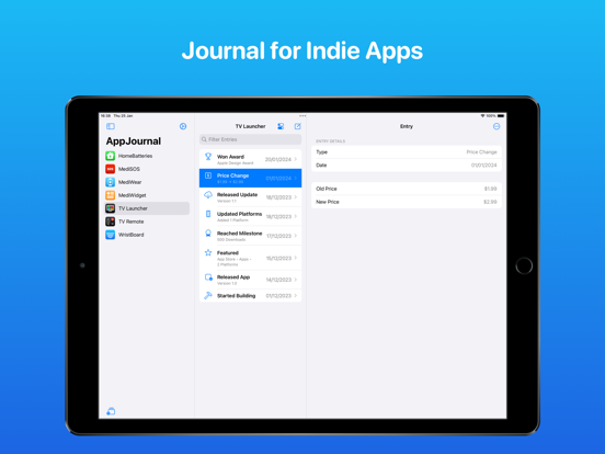 Screenshot #4 pour AppJournal - Indie App Diary