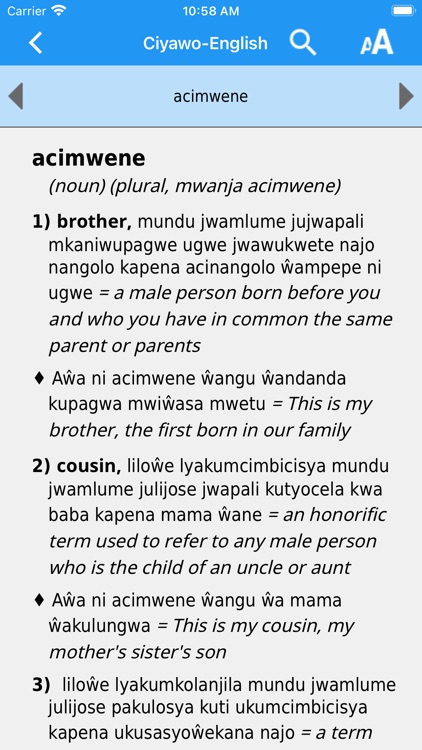 Ciyawo-English Dictionary