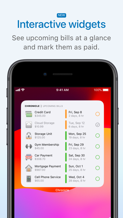 Chronicle - Bill Organizer Screenshot
