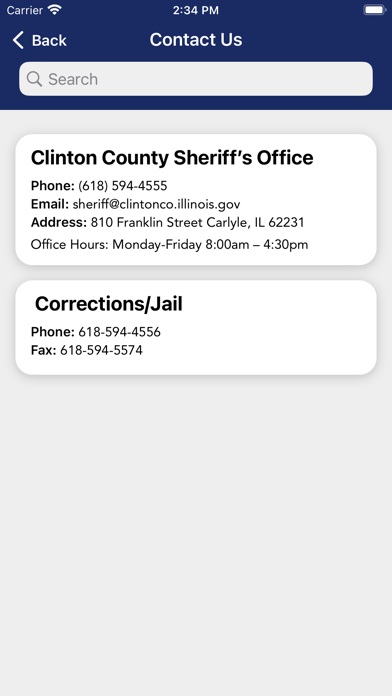 Clinton County Sheriff IL Screenshot