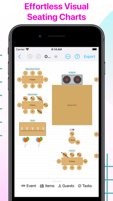 Wedding Seating Chart Planner Screenshot