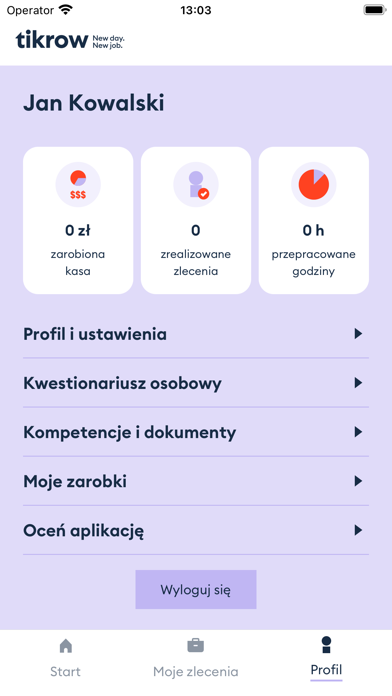 Tikrow - praca na dniówki Screenshot