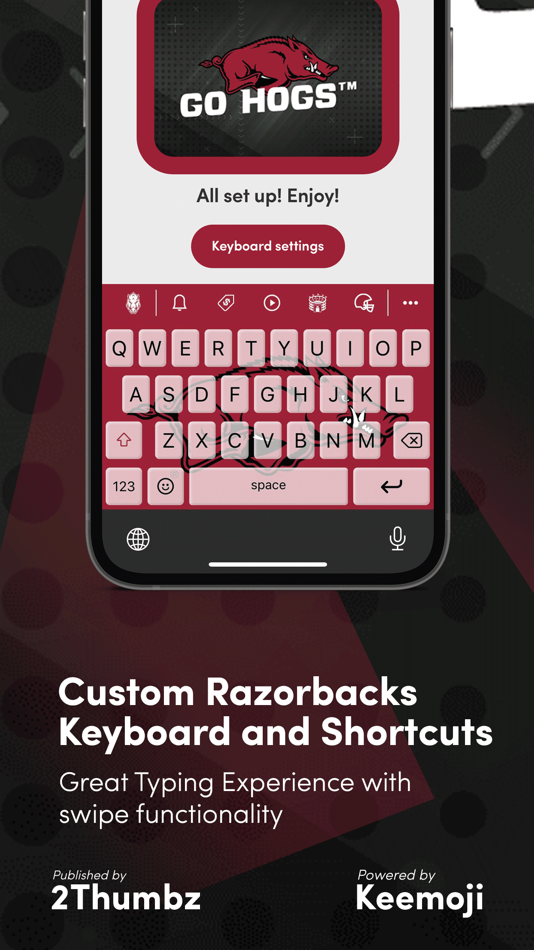 #6. Arkansas Official Keyboard (iOS) Bởi: 2ThumbZ Entertainment