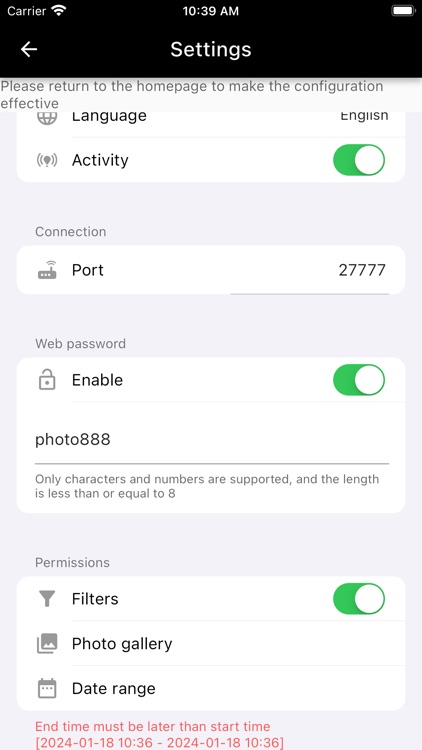 Wifi photo share transfer
