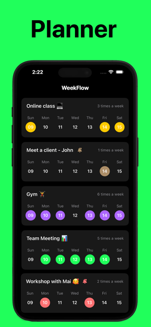 ‎WeekFlow: Planner and Reminder Screenshot