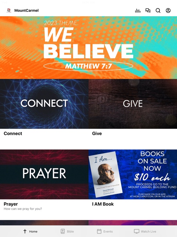 Mount Carmel Baptist Church iPad screenshot 1 - Education app