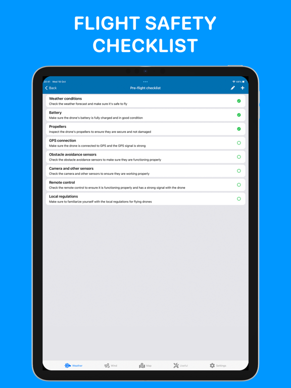 Drone Forecast. UAV Air map iPad screenshot 6 - Weather app