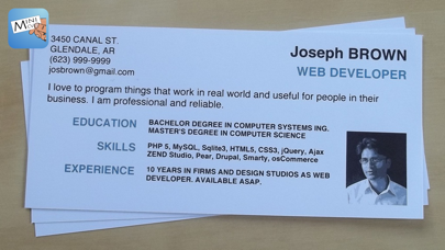 Your mini-CV Screenshot